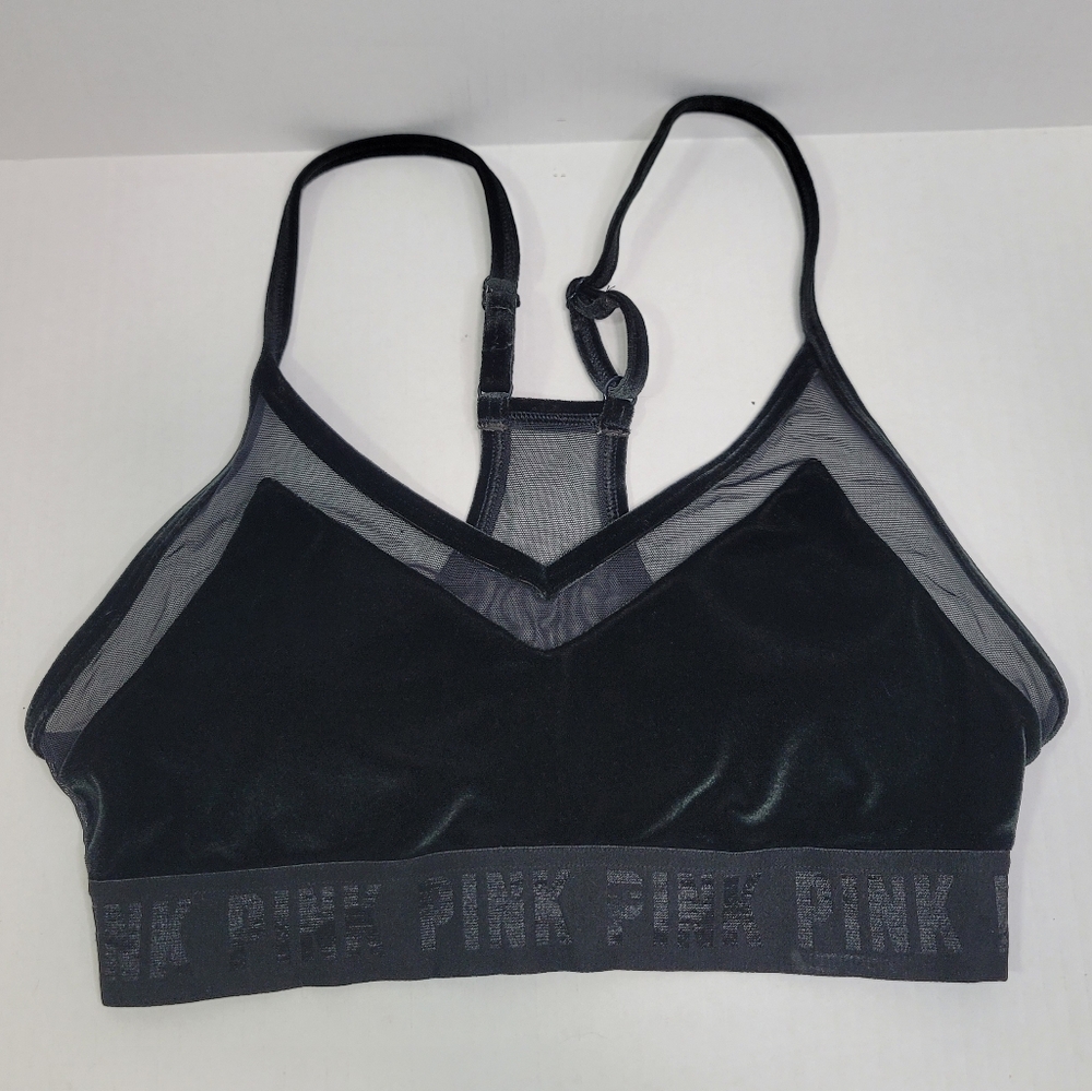 PINK Sport by Victoria's Secret Ultimate Velvet Mesh Racerback Sports Bra (S)